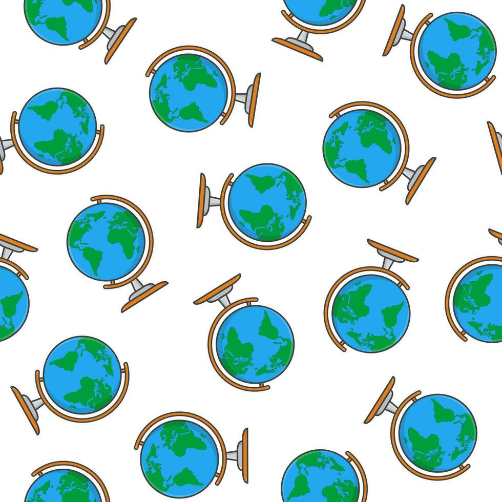 Globus nahtlos Muster auf ein Weiß Hintergrund. Welt Karte Symbol Vektor Illustration