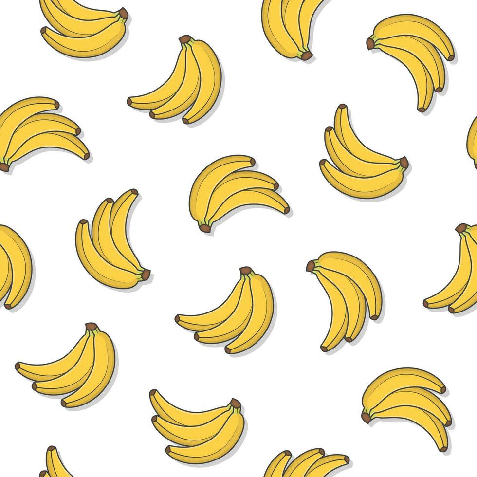 reif Banane Bündel nahtlos Muster auf ein Weiß Hintergrund. frisch Banane Symbol Vektor Illustration