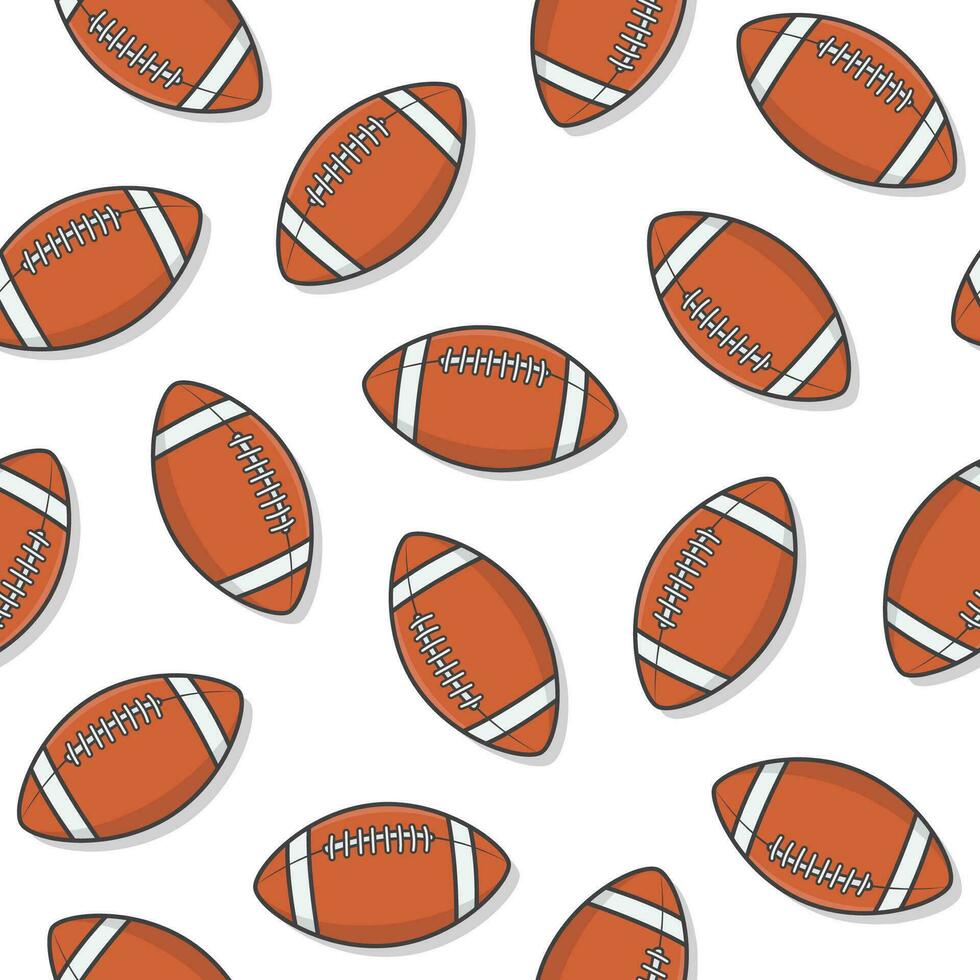 amerikanisch Fußball Ball nahtlos Muster auf ein Weiß Hintergrund. Rugby Symbol Vektor Illustration