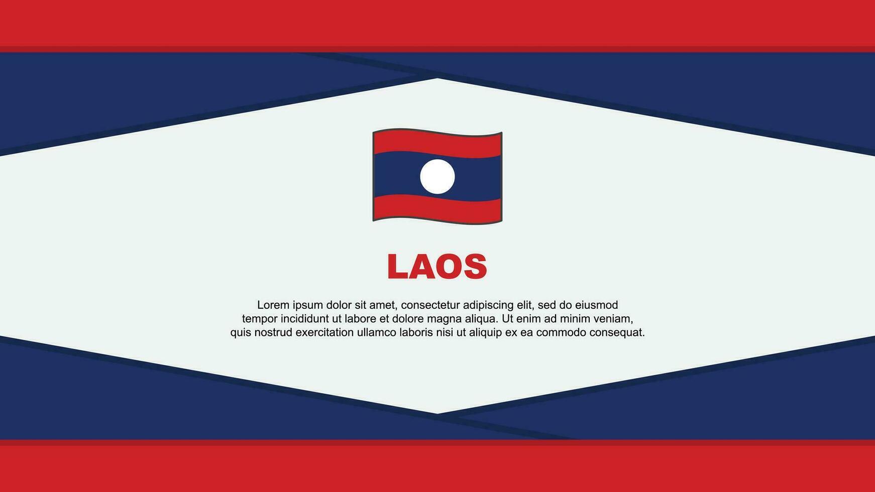 laos flagga abstrakt bakgrund design mall. laos oberoende dag baner tecknad serie vektor illustration. laos vektor