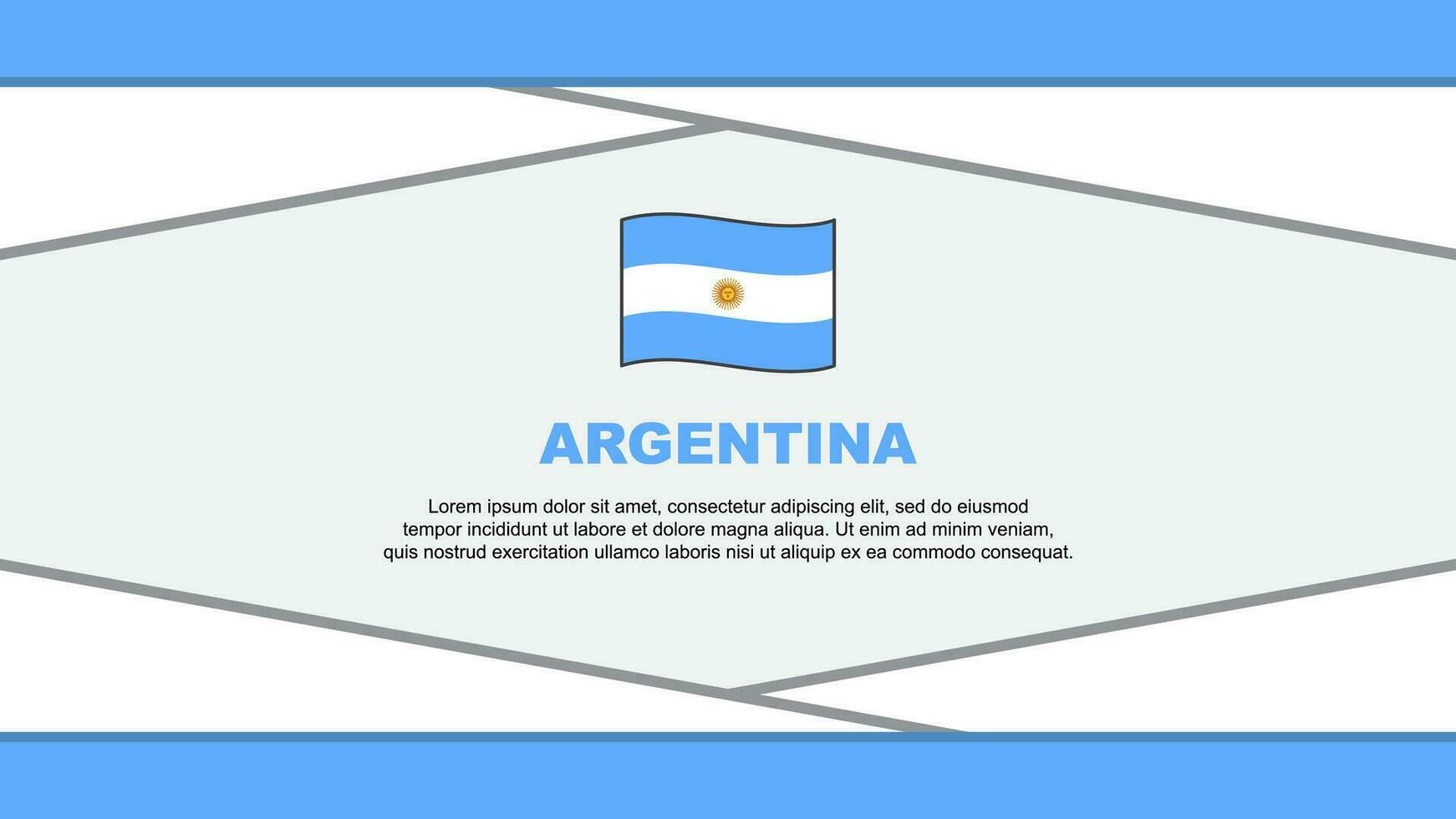 Argentinien Flagge abstrakt Hintergrund Design Vorlage. Argentinien Unabhängigkeit Tag Banner Karikatur Vektor Illustration. Argentinien Vektor