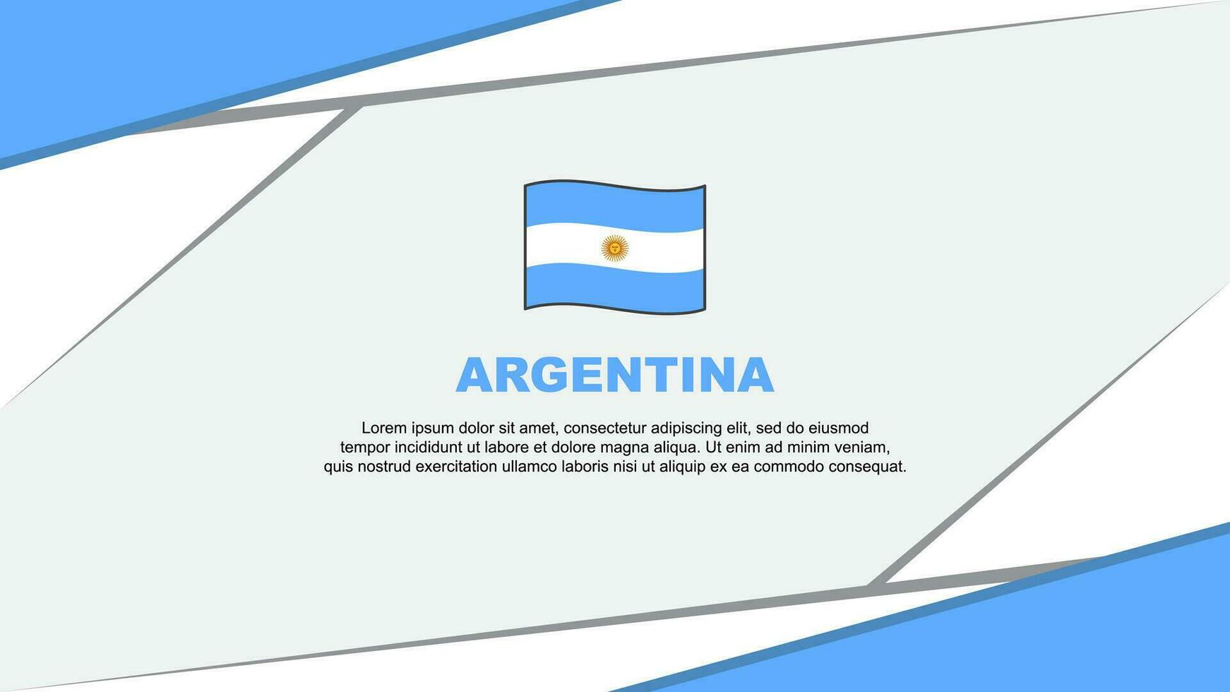 Argentinien Flagge abstrakt Hintergrund Design Vorlage. Argentinien Unabhängigkeit Tag Banner Karikatur Vektor Illustration. Argentinien Design