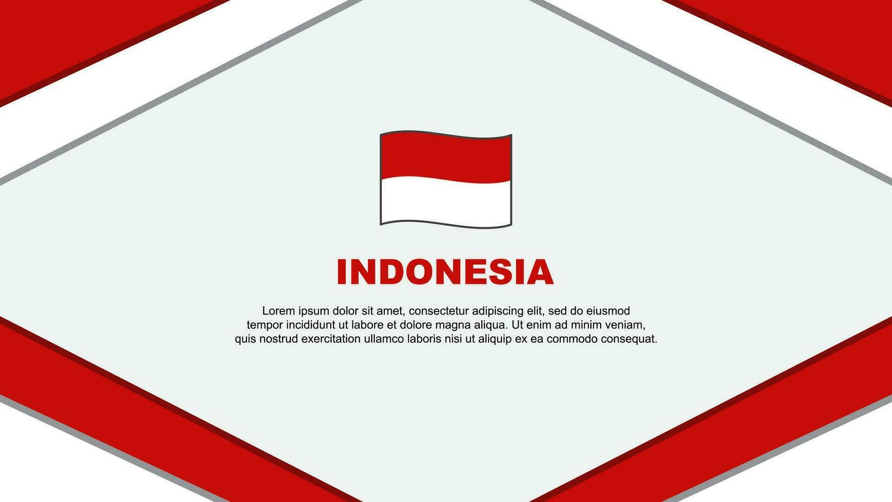 Indonesien Flagge abstrakt Hintergrund Design Vorlage. Indonesien Unabhängigkeit Tag Banner Karikatur Vektor Illustration. Indonesien