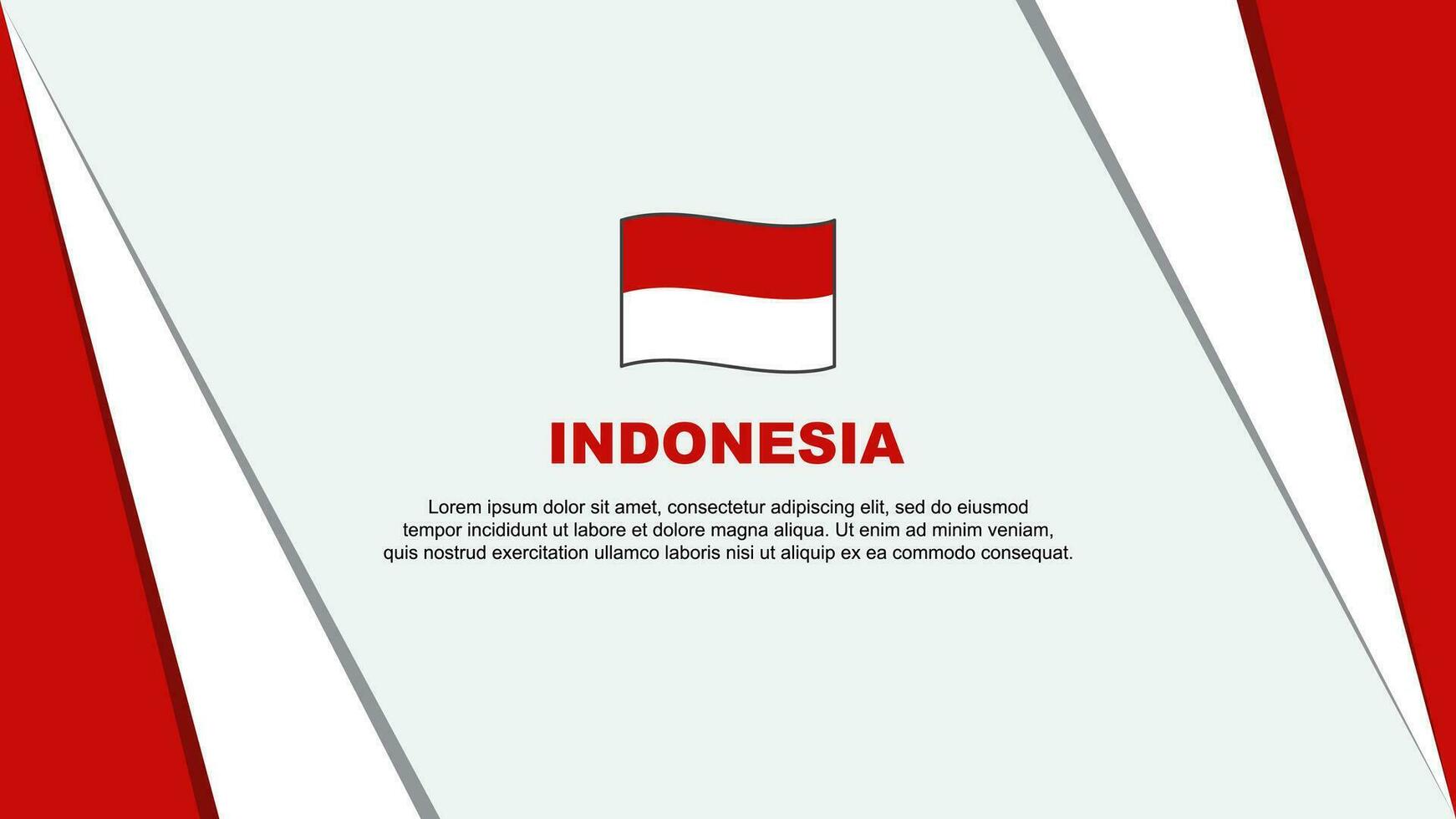 Indonesien Flagge abstrakt Hintergrund Design Vorlage. Indonesien Unabhängigkeit Tag Banner Karikatur Vektor Illustration. Indonesien Unabhängigkeit Tag