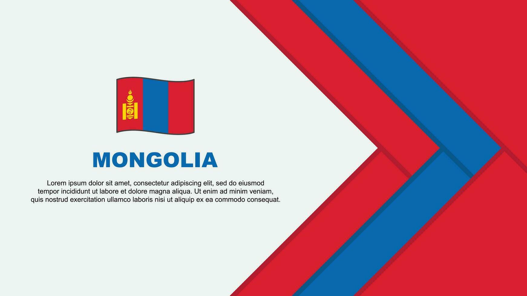 Mongolei Flagge abstrakt Hintergrund Design Vorlage. Mongolei Unabhängigkeit Tag Banner Karikatur Vektor Illustration. Mongolei Vorlage