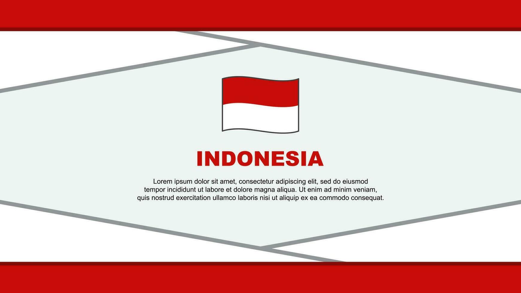 Indonesien Flagge abstrakt Hintergrund Design Vorlage. Indonesien Unabhängigkeit Tag Banner Karikatur Vektor Illustration. Indonesien Vektor