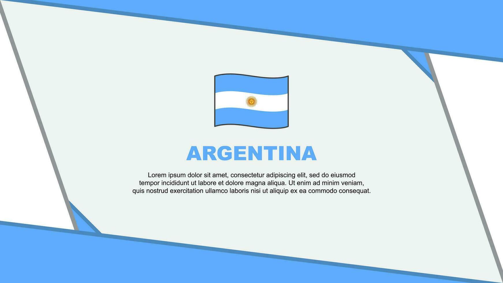 Argentinien Flagge abstrakt Hintergrund Design Vorlage. Argentinien Unabhängigkeit Tag Banner Karikatur Vektor Illustration. Argentinien Vorlage