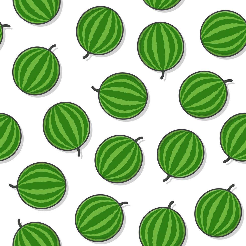 vattenmelon frukt sömlös mönster på en vit bakgrund. färsk vattenmelon ikon vektor illustration