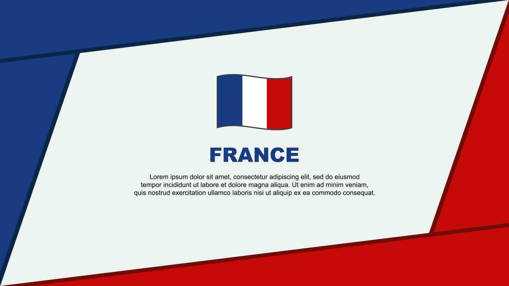 Frankreich Flagge abstrakt Hintergrund Design Vorlage. Frankreich Unabhängigkeit Tag Banner Karikatur Vektor Illustration. Frankreich Karikatur