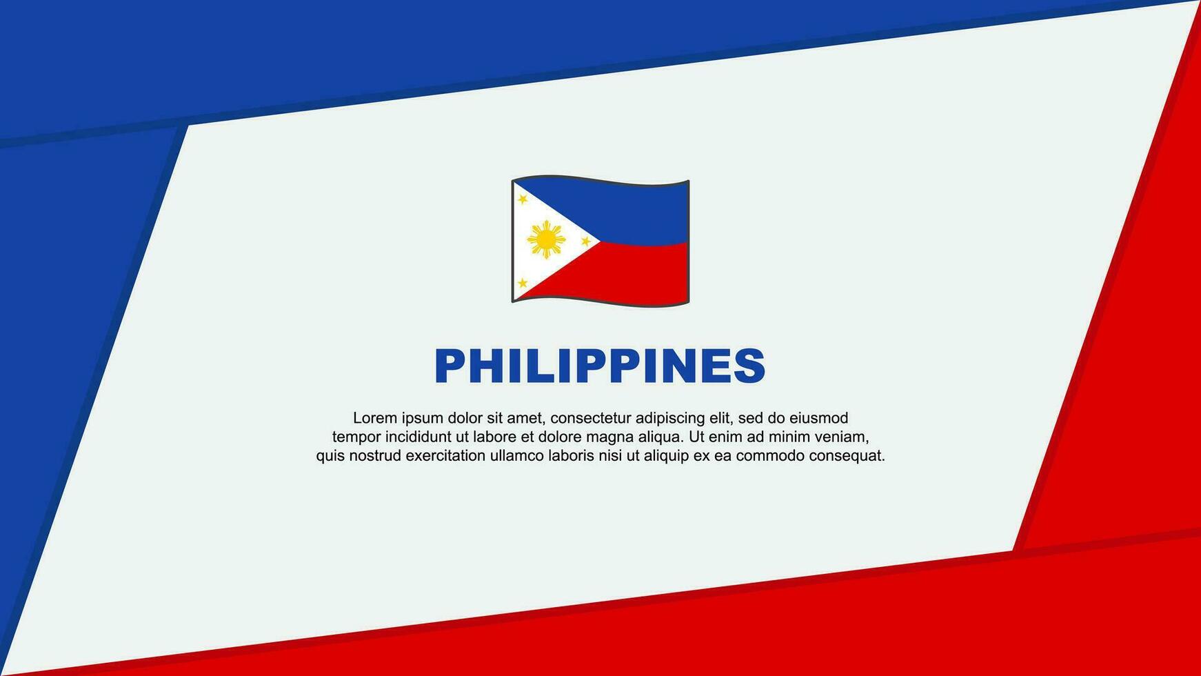 filippinerna flagga abstrakt bakgrund design mall. filippinerna oberoende dag baner tecknad serie vektor illustration. filippinerna baner