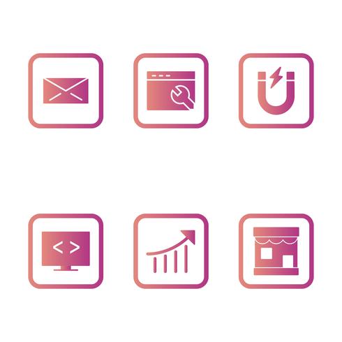 Satz von Vector SEO Search Engine Optimization Icons