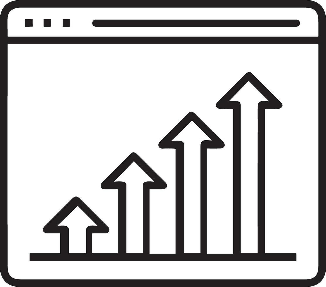 Wachstum Geschäft Symbol Symbol Vektor Bild. Illustration von das Fortschritt Gliederung Infografik Strategie Entwicklung Design Bild