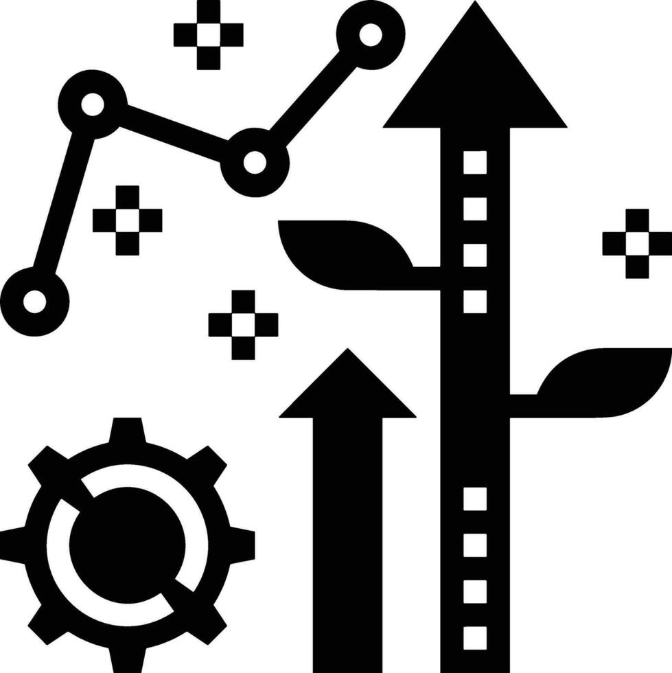 Wachstum Geschäft Symbol Symbol Vektor Bild. Illustration von das Fortschritt Gliederung Infografik Strategie Entwicklung Design Bild