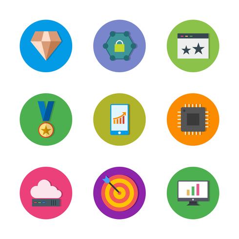 Satz von Vector SEO Search Engine Optimization Icons