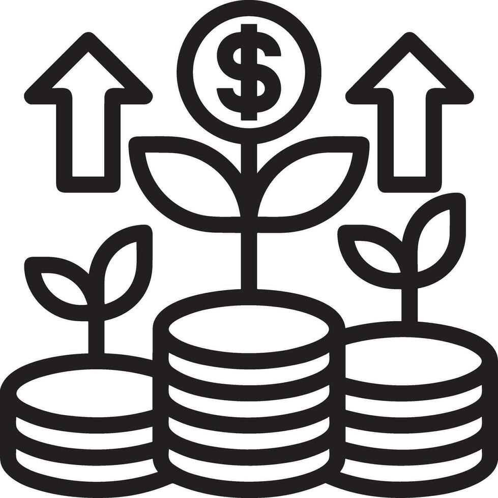 Wachstum Geschäft Symbol Symbol Vektor Bild. Illustration von das Fortschritt Gliederung Infografik Strategie Entwicklung Design Bild