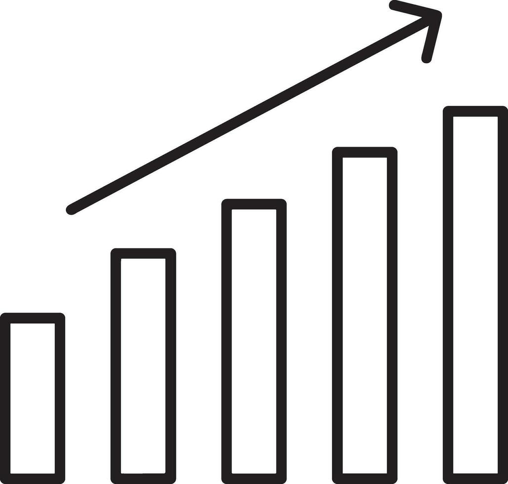 Wachstum Geschäft Symbol Symbol Vektor Bild. Illustration von das Fortschritt Gliederung Infografik Strategie Entwicklung Design Bild