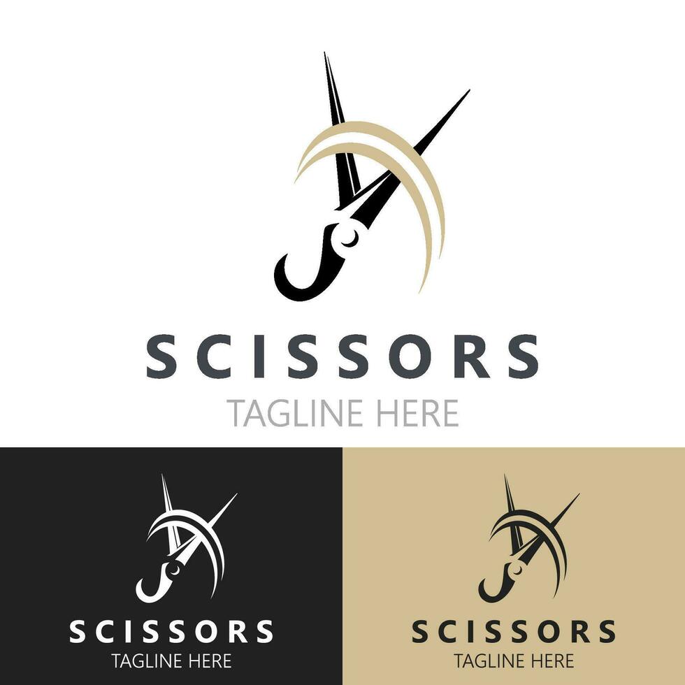 Schere Logo Design Symbol Vorlage. modern einfach Design. Friseure Werkzeuge und Friseurladen. Vektor Illustration