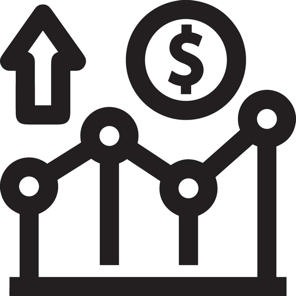 Wachstum Geschäft Symbol Symbol Vektor Bild. Illustration von das Fortschritt Gliederung Infografik Strategie Entwicklung Design Bild