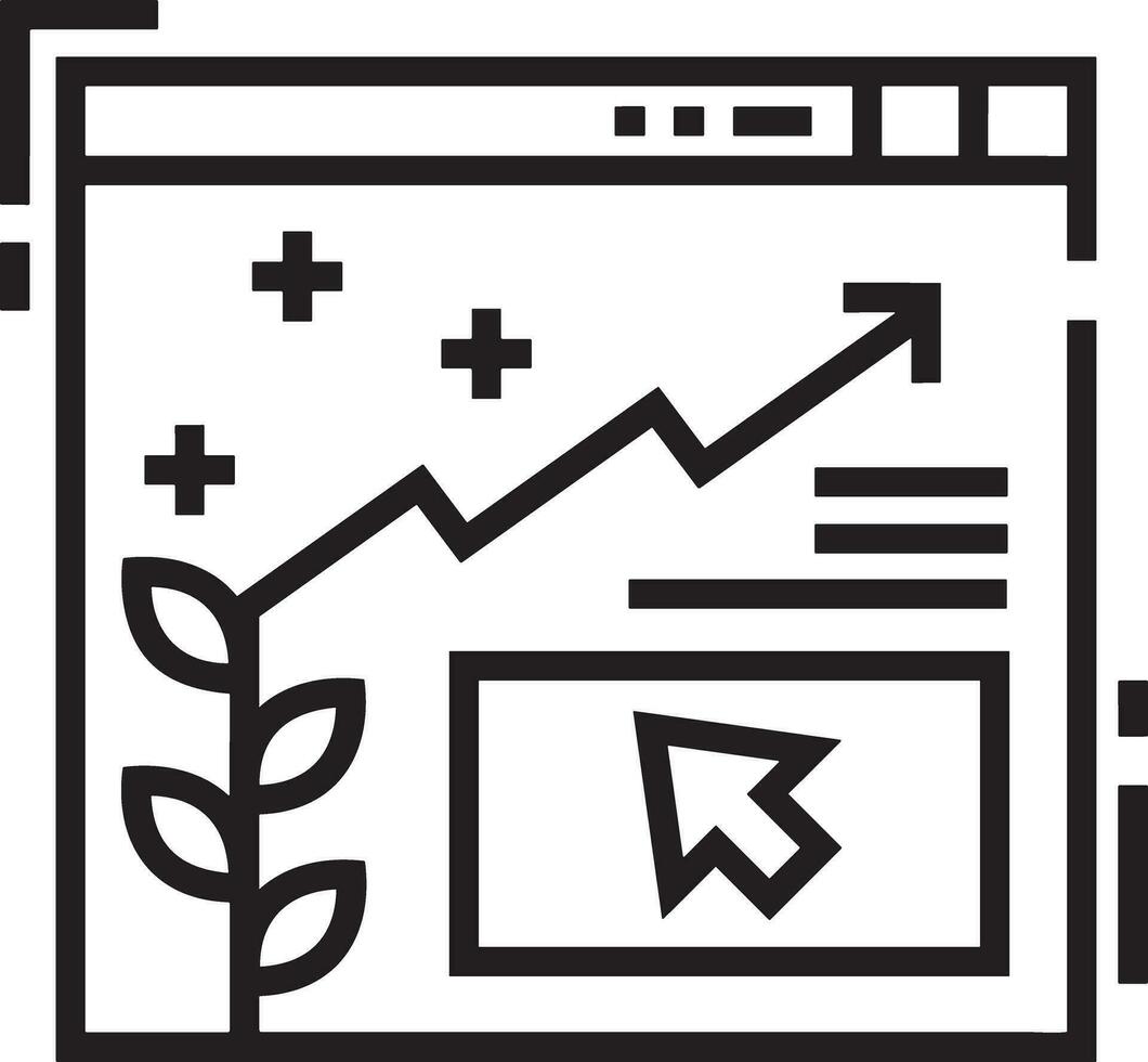 Wachstum Geschäft Symbol Symbol Vektor Bild. Illustration von das Fortschritt Gliederung Infografik Strategie Entwicklung Design Bild