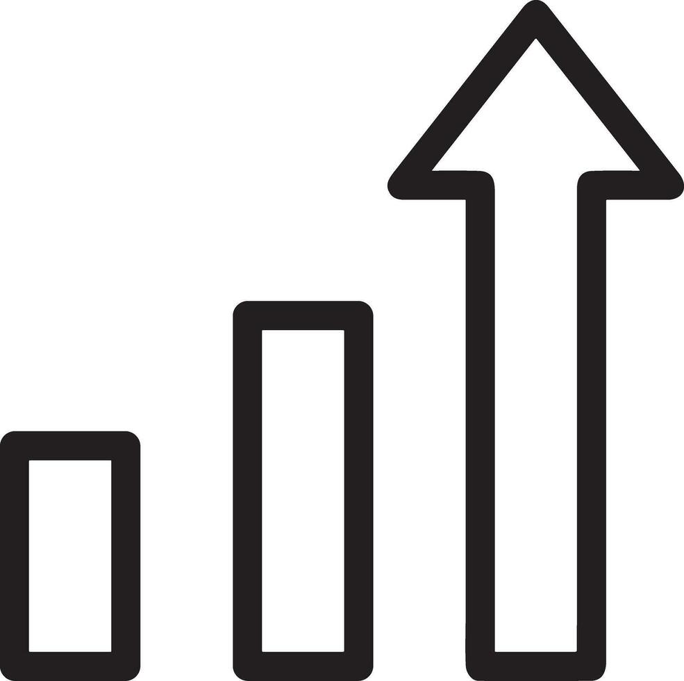 Wachstum Geschäft Symbol Symbol Vektor Bild. Illustration von das Fortschritt Gliederung Infografik Strategie Entwicklung Design Bild