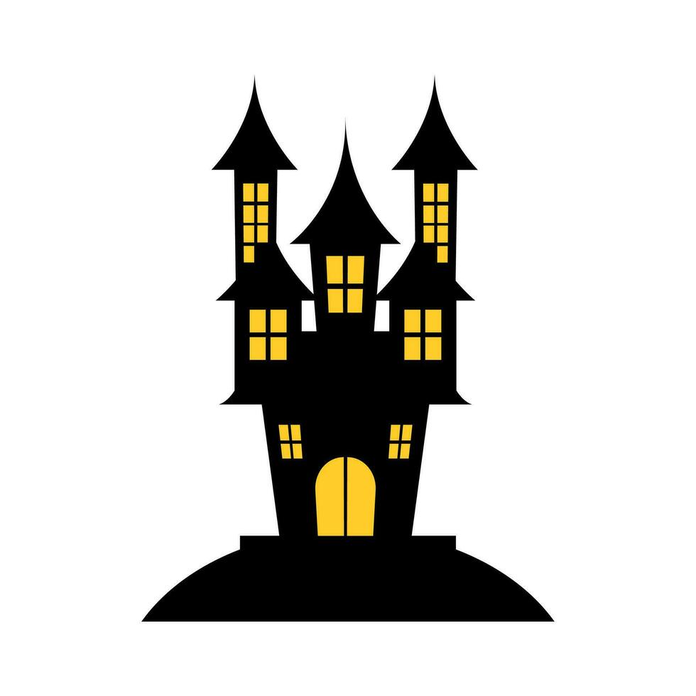 halloween slott illustration element vektor . halloween slott bakgrund .