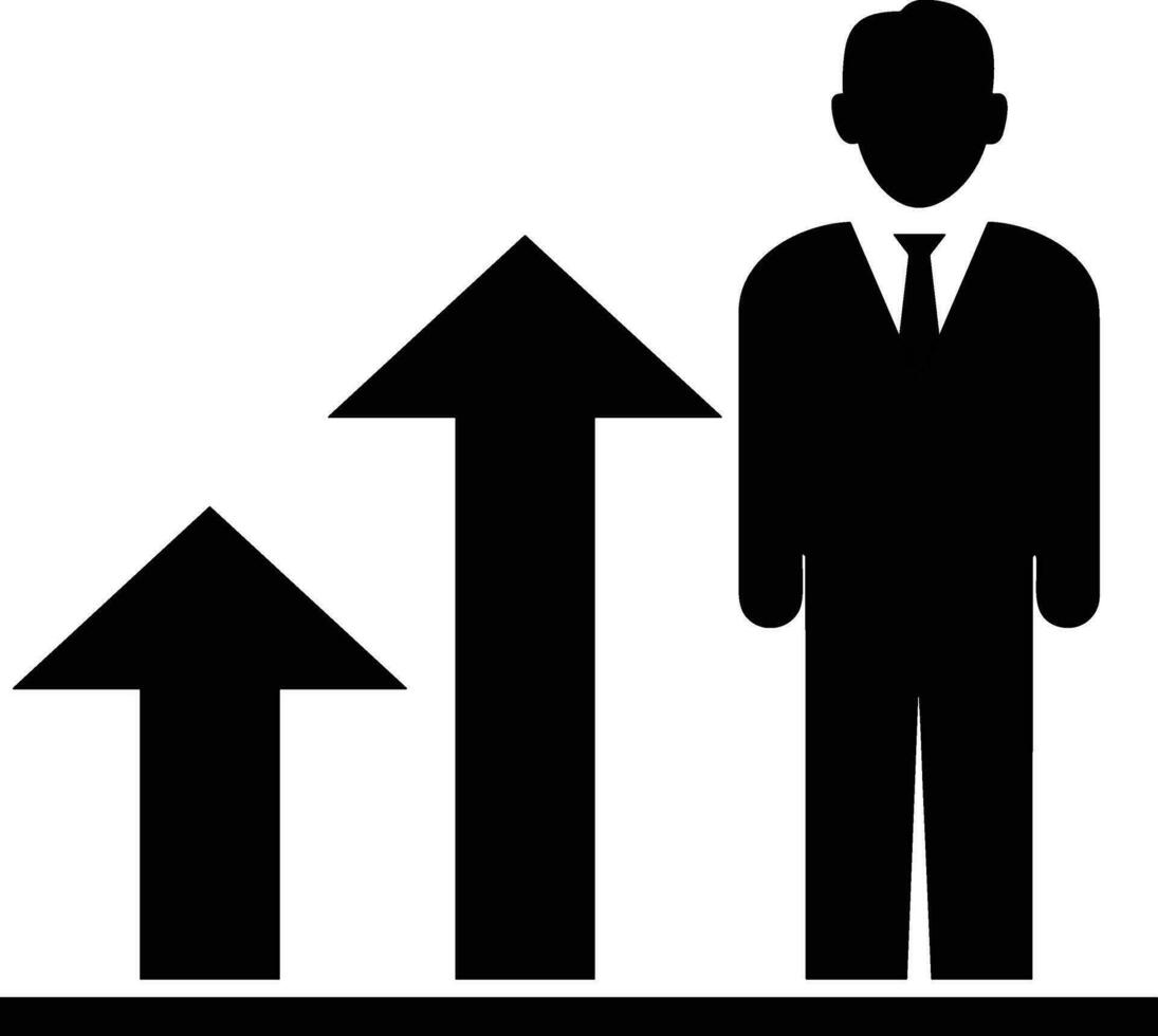 Wachstum Geschäft Symbol Symbol Vektor Bild. Illustration von das Fortschritt Gliederung Infografik Strategie Entwicklung Design Bild