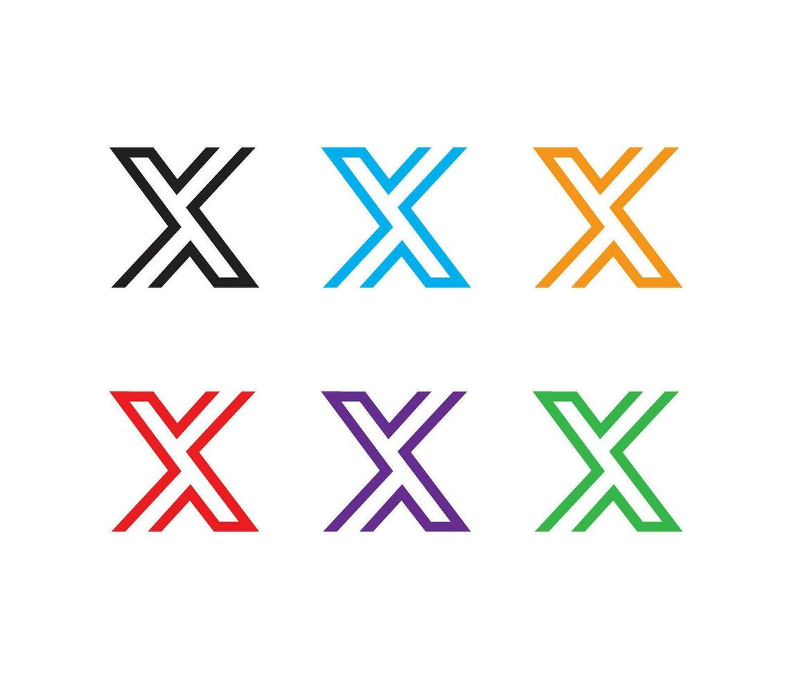 Brief x Logozeichen Design Vorlage vektor