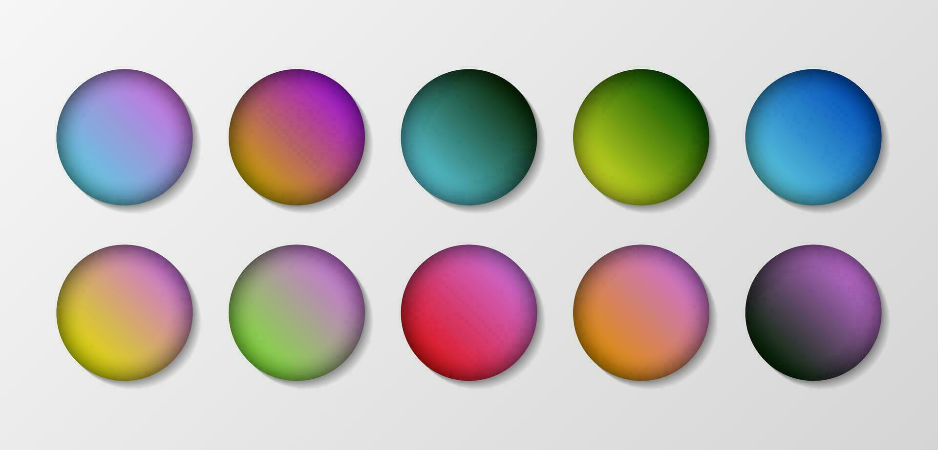 mång Färg lutning sfär för 3d lysande modern gränssnitt ikon vektor