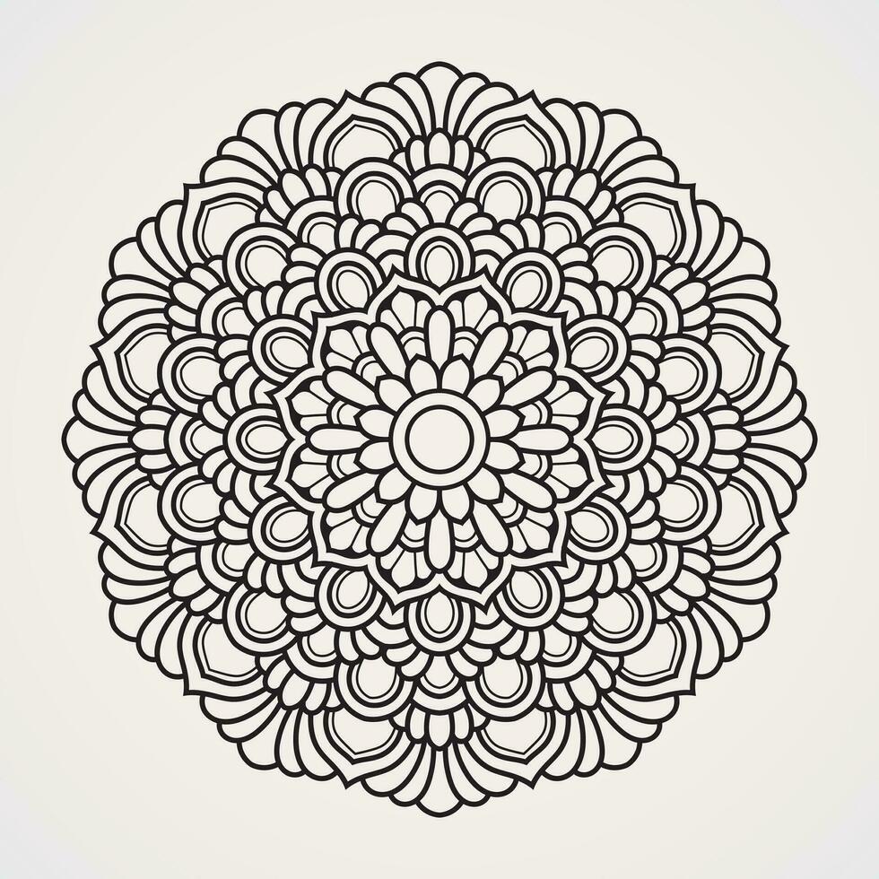 traditionell Muster von kreisförmig Blumen Das bilden ein Mandala. geeignet zum Henna, Tätowierungen, Fotos, Färbung Bücher. Islam, Hindu, Buddha, Indien, Pakistan, Chinesisch, arabisch vektor