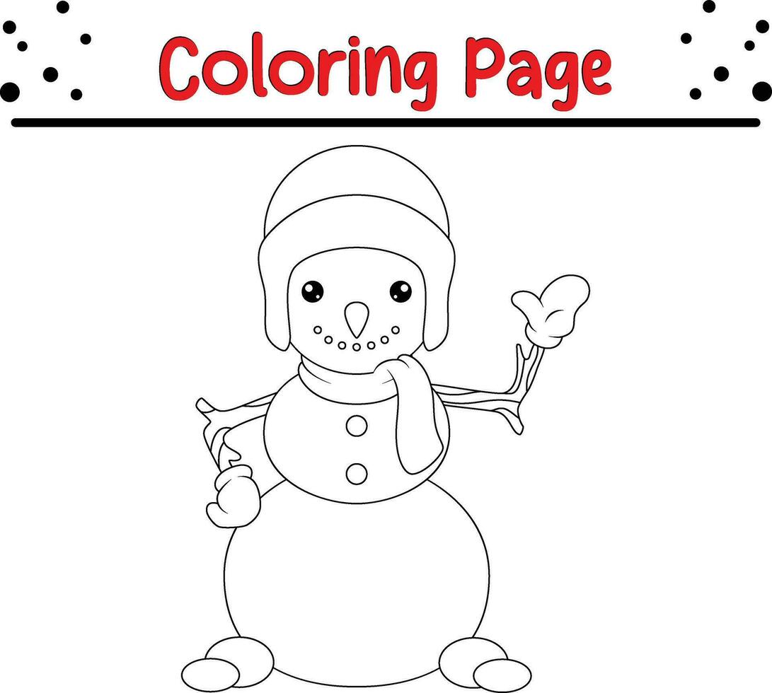 glücklich Weihnachten Schneemann Färbung Seite zum Kinder vektor