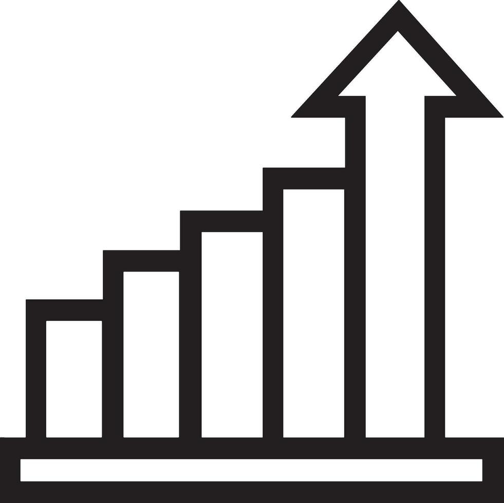 Wachstum Geschäft Symbol Symbol Vektor Bild. Illustration von das Fortschritt Gliederung Infografik Strategie Entwicklung Design Bild