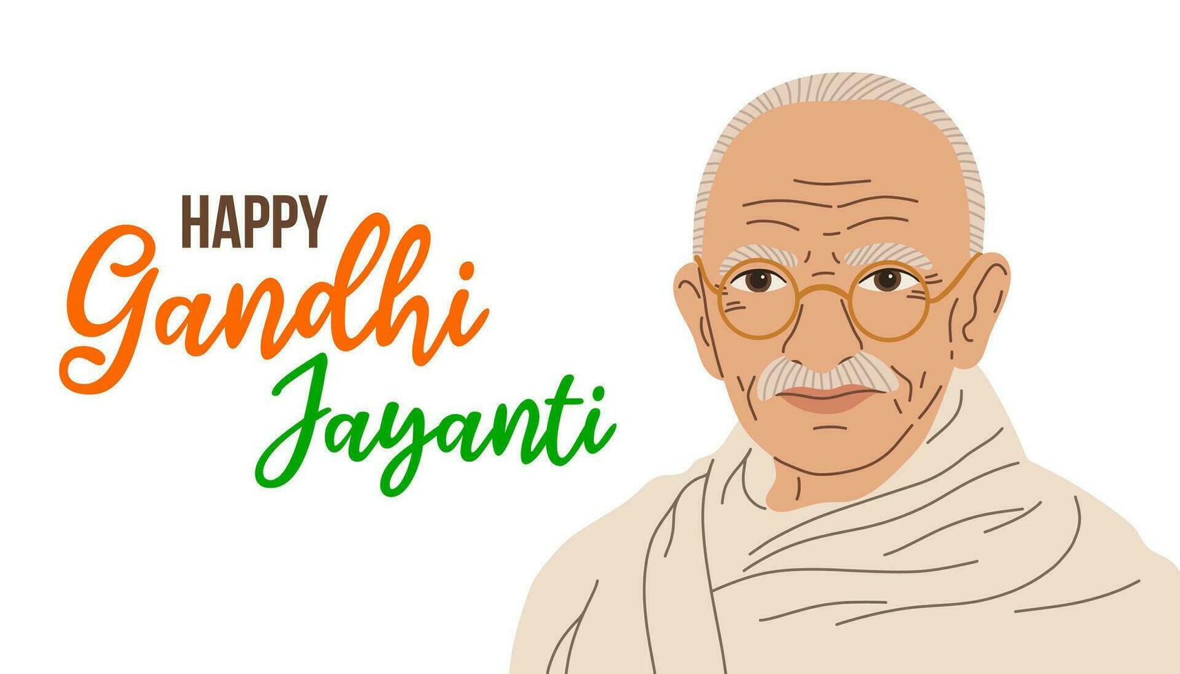 glücklich Gandhi Jayanti Vektor Illustration. mohandas Karam Chandra Gandhi Geburtstag. Vektor Illustration