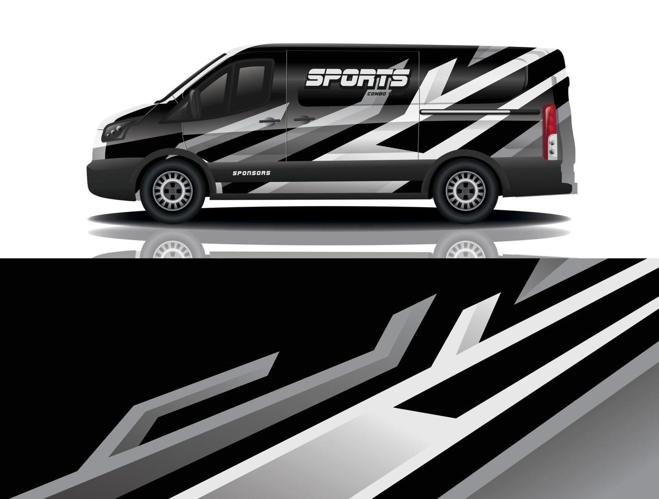 Sportwagen-Aufkleber-Wrap-Design-Vektor vektor