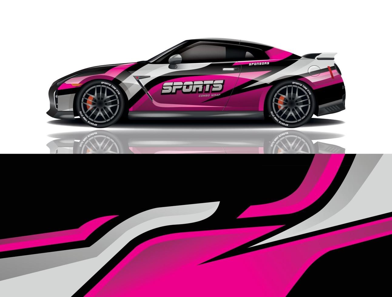 Sportwagen-Aufkleber-Wrap-Design-Vektor vektor