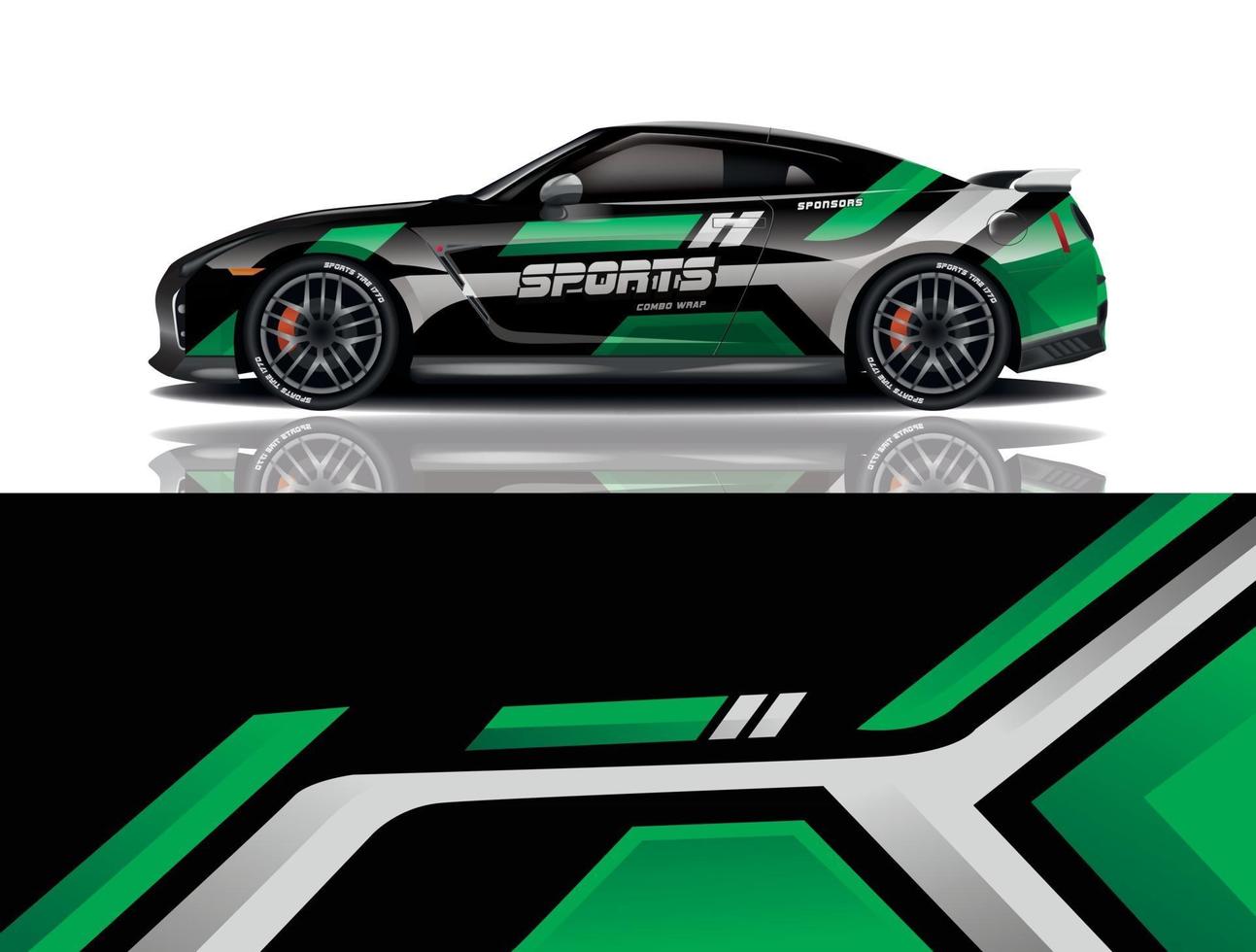 Sportwagen-Aufkleber-Wrap-Design-Vektor vektor