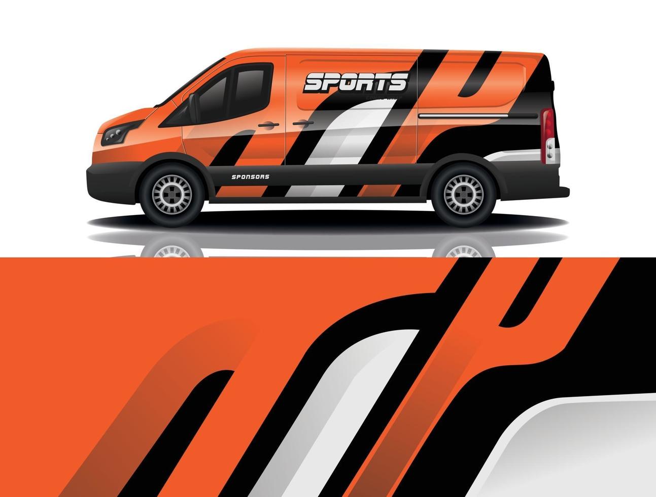 Sportwagen-Aufkleber-Wrap-Design-Vektor vektor