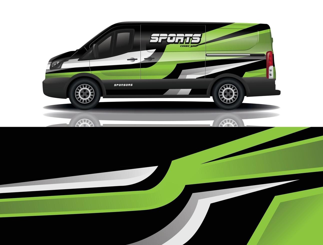 Sportwagen-Aufkleber-Wrap-Design-Vektor vektor