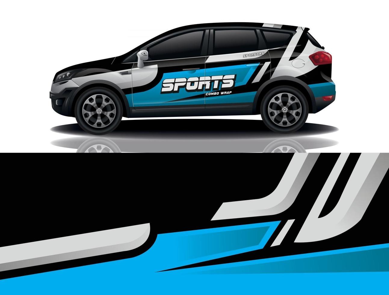 Sportwagen-Aufkleber-Wrap-Design-Vektor vektor