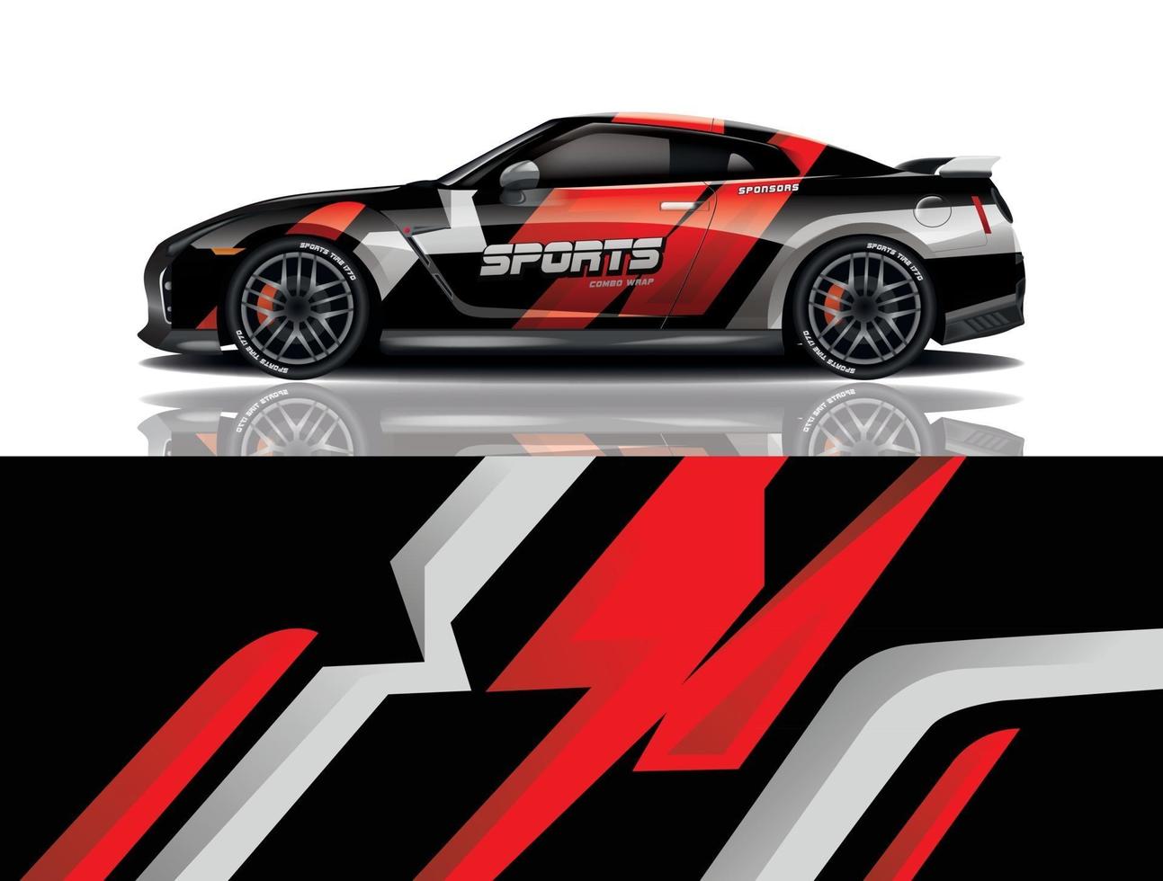 Sportwagen-Aufkleber-Wrap-Design-Vektor vektor