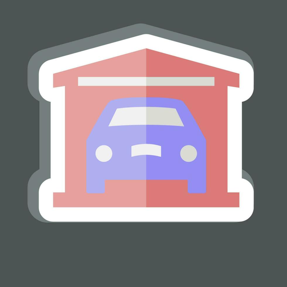Aufkleber Garage. verbunden zu Auto ,Automobil Symbol. einfach Design editierbar. einfach Illustration vektor