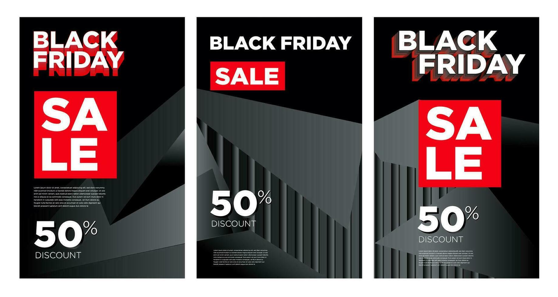 svart fredag baner och affisch försäljning rabatt med svart abstrakt bakgrund vektor