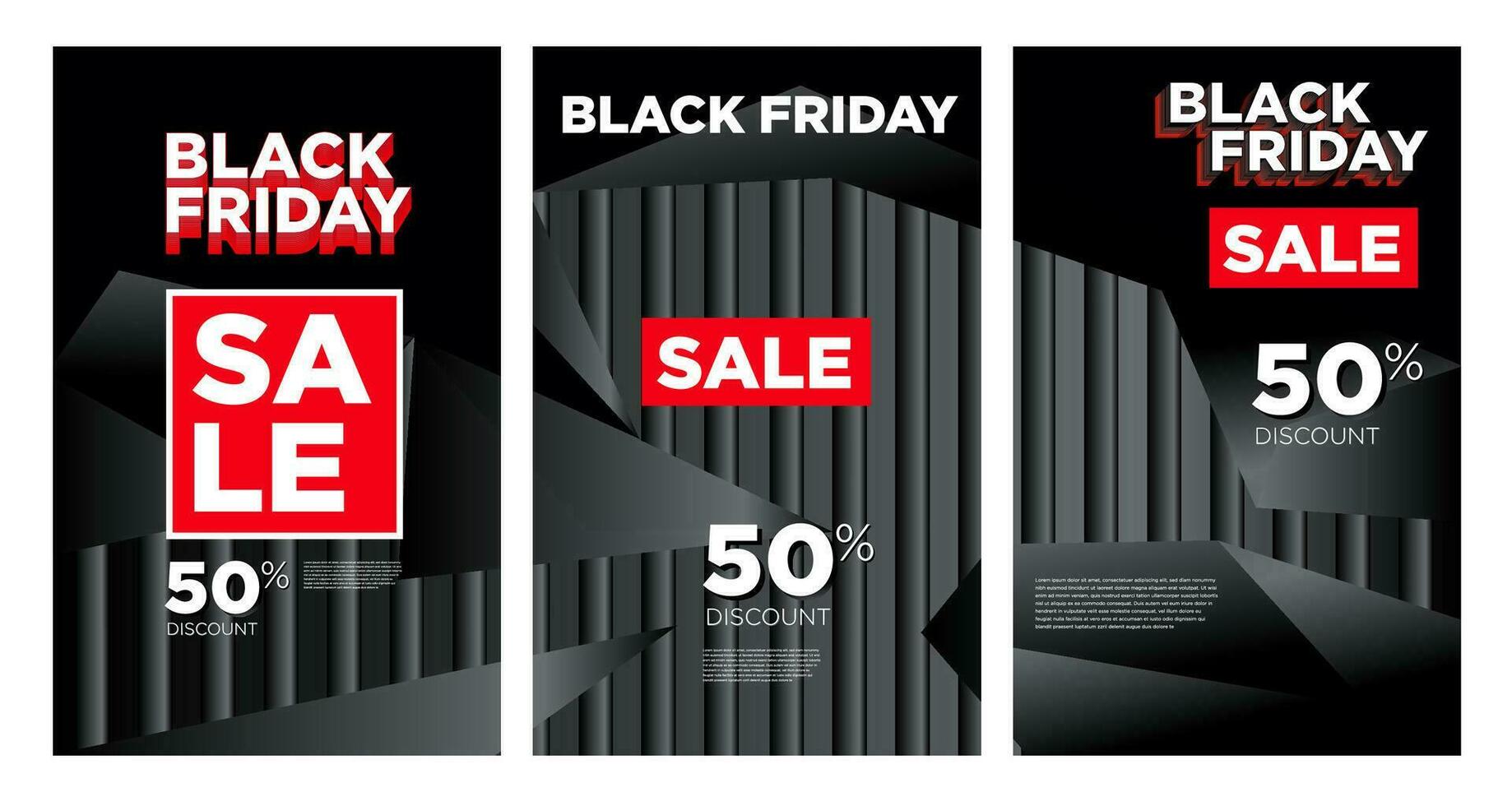 svart fredag baner och affisch försäljning rabatt med svart abstrakt bakgrund vektor