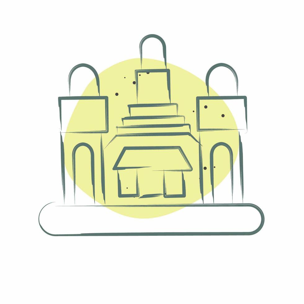 ikon bangkok. relaterad till huvudstad symbol. Färg fläck stil. enkel design redigerbar. enkel illustration vektor