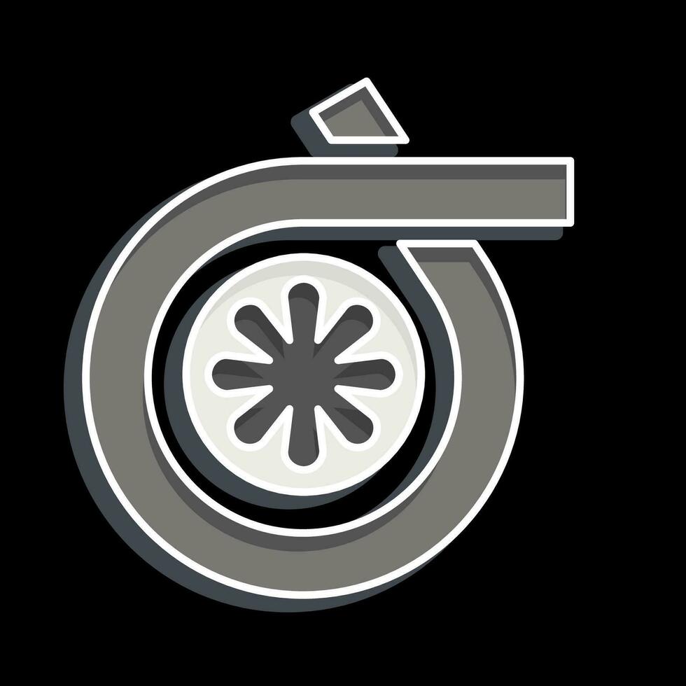 Symbol Turbine. verbunden zu Auto ,Automobil Symbol. glänzend Stil. einfach Design editierbar. einfach Illustration vektor