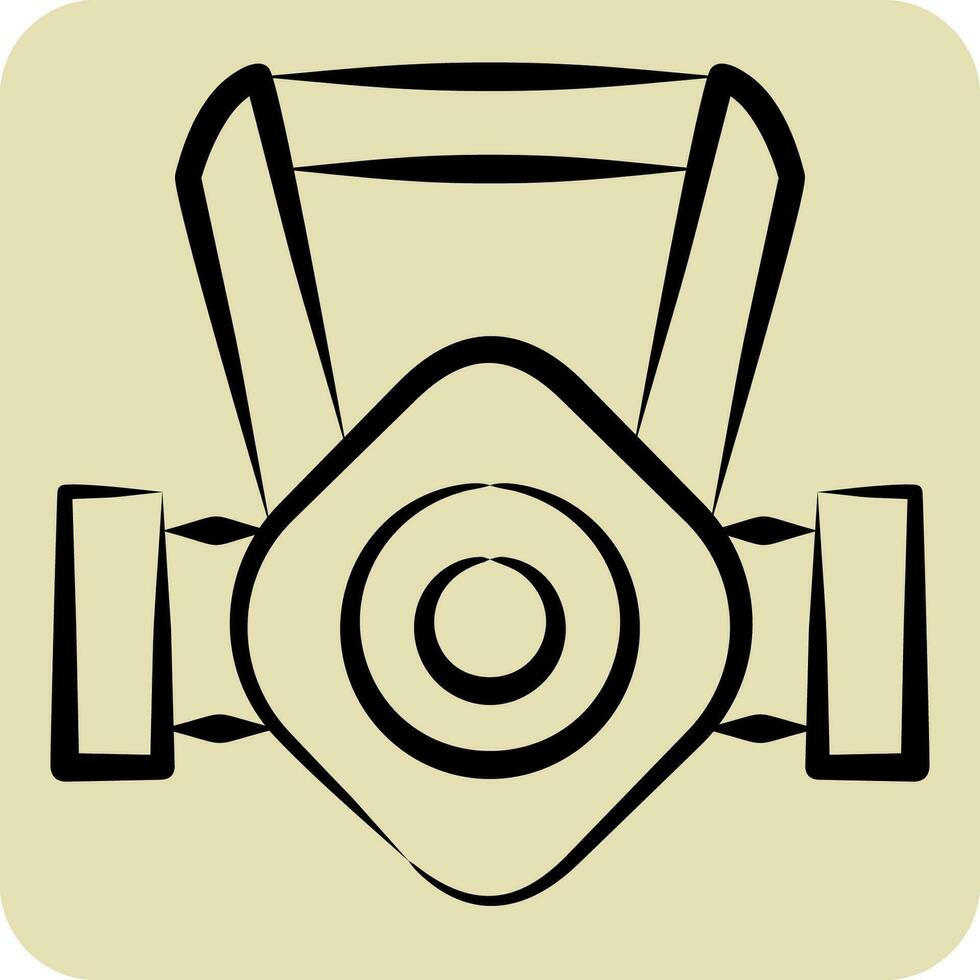 ikon mask. relaterad till brytning symbol. hand dragen stil. enkel design redigerbar. enkel illustration vektor