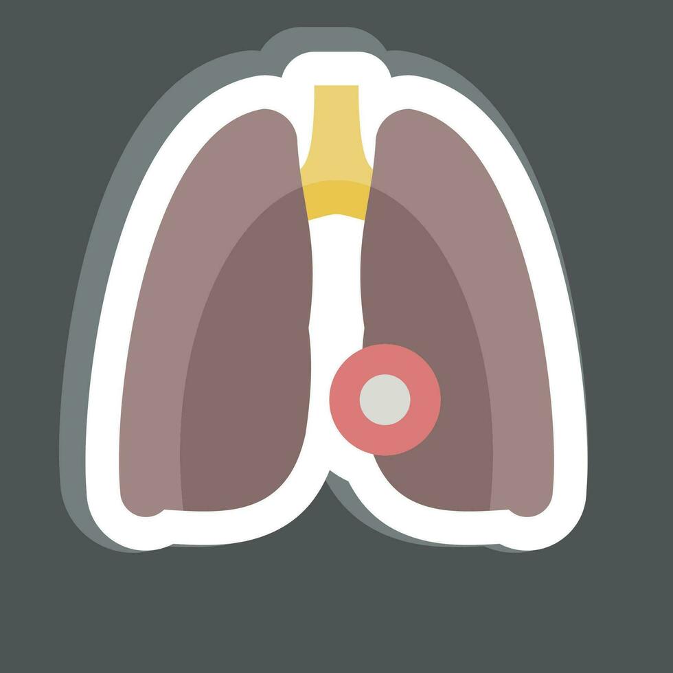 Aufkleber Lunge Krankheit. verbunden zu Körper schmerzen Symbol. einfach Design editierbar. einfach Illustration vektor