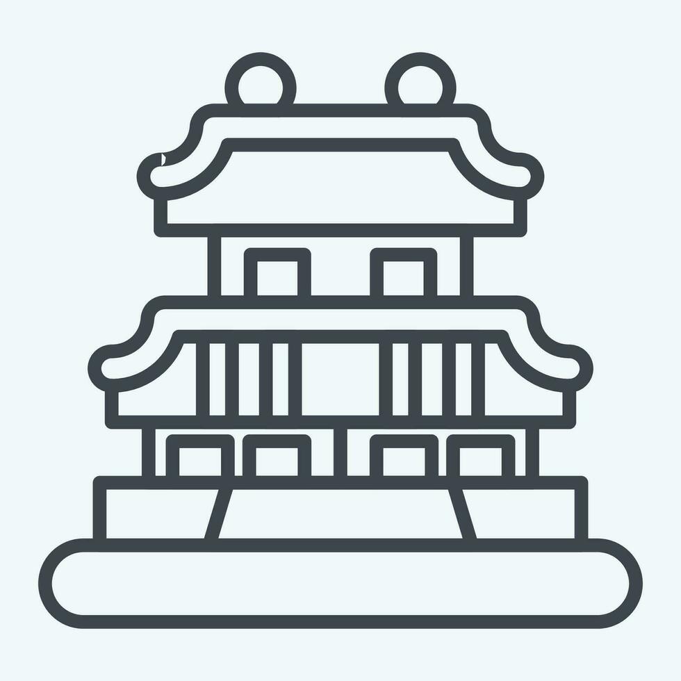 ikon seoul. relaterad till huvudstad symbol. linje stil. enkel design redigerbar. enkel illustration vektor