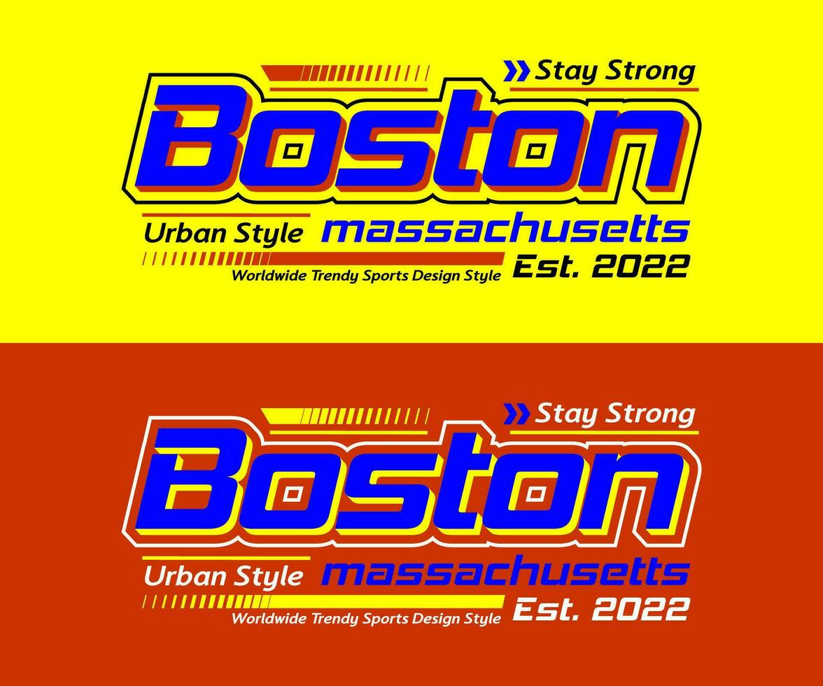 Boston Massachusetts Stadt Rennen Schrift, zum drucken auf t Hemden usw. vektor