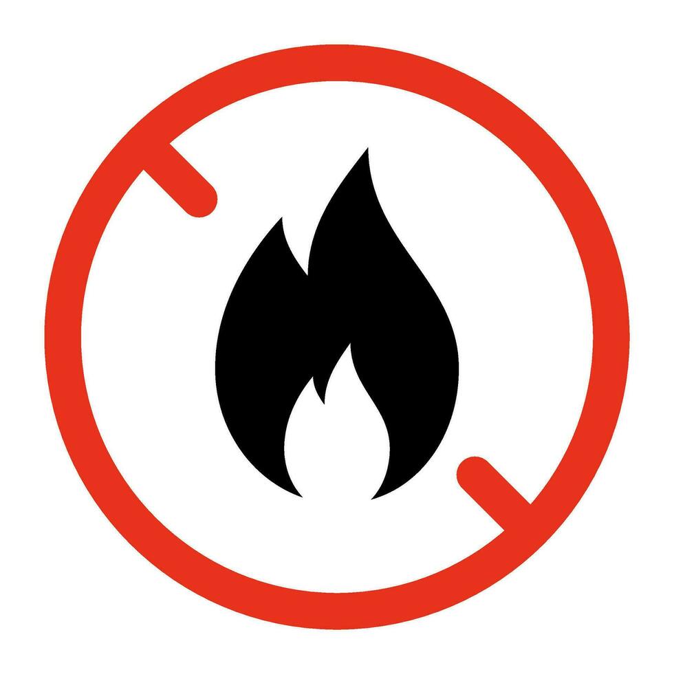 Feuer verboten, Vorsicht Flamme unterzeichnen. Beschränkung Lagerfeuer. Feuer Gefahr. Achtung von Zündung. Vektor Symbol