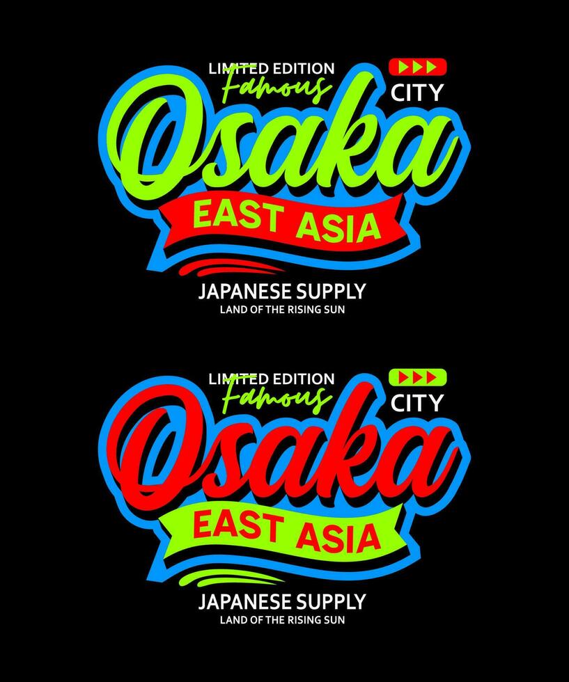 osaka öst Asien typografi design, för skriva ut på t shirts etc. vektor